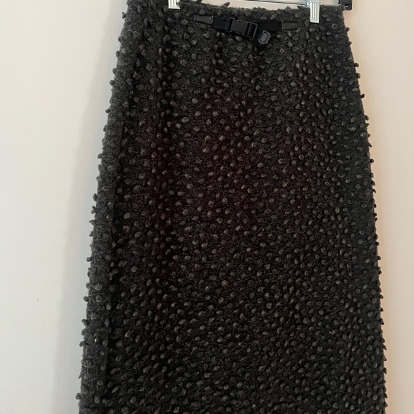 Vintage 1970’s Trocadero Paris pom knit‎ charcoal black skirt 24 inch waist - Picture 10 of 12